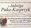 Zmarła Jadwiga Puka-Kasprzyk [64 lata]