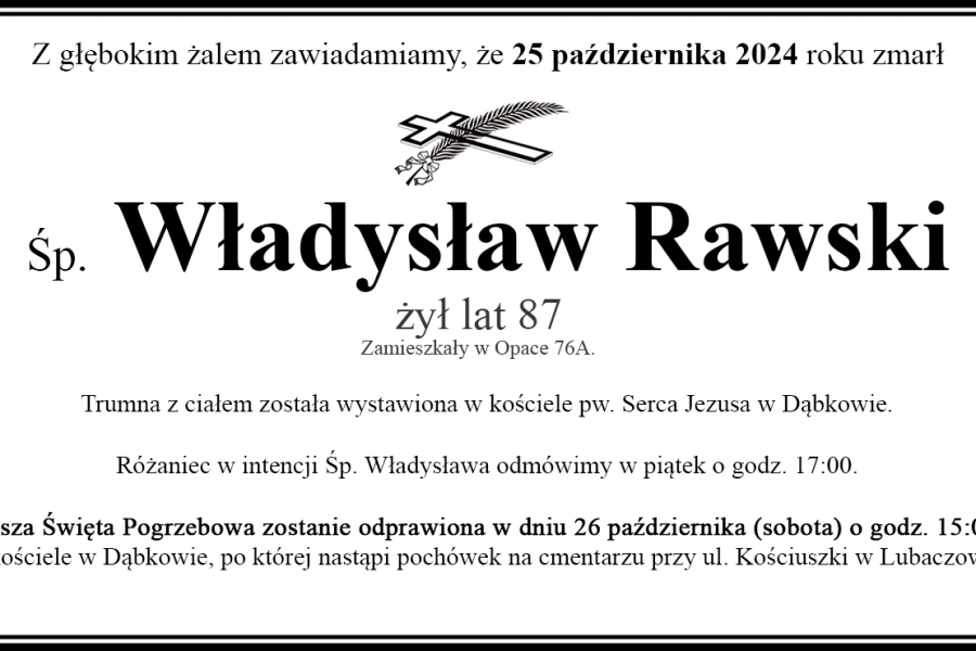 Zmarł Władysław Rawski 