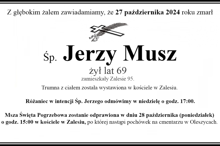 Zmarł Jerzy Musz [69 lat]