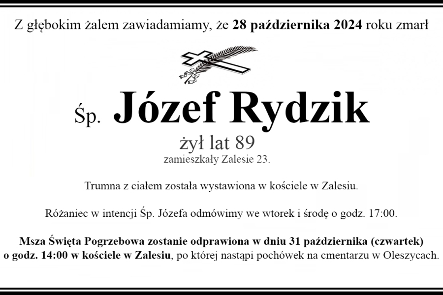 Zmarł Józef Rydzik 