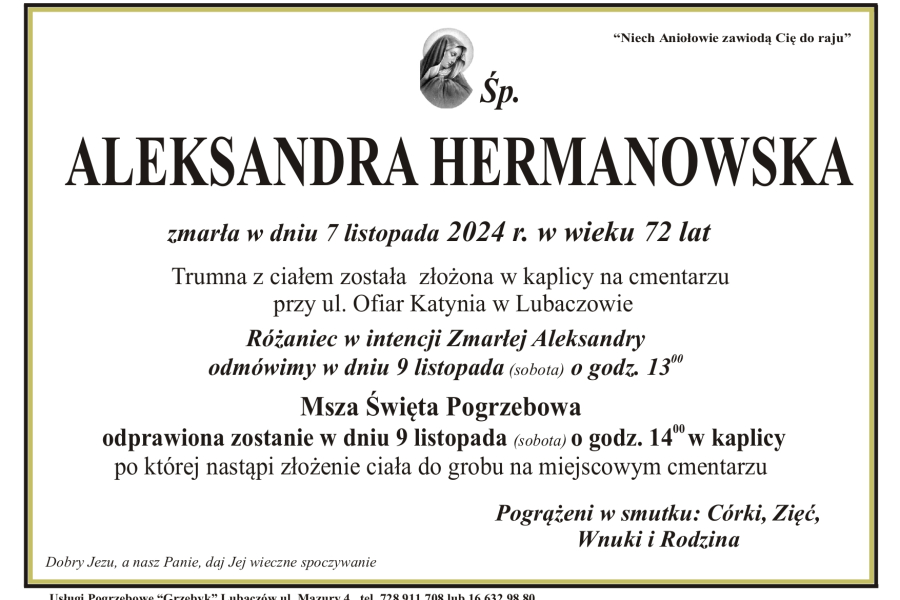 Zmarła Aleksandra Hermanowska