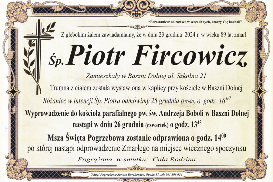 Zmarł Piotr Fircowicz