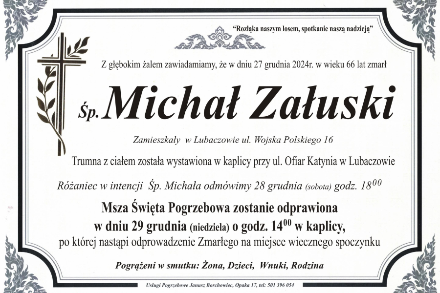 Zmarł Michał Załuski [66 lat]