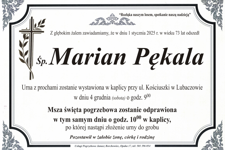 Zmarł Marian Pękala [73 lata]