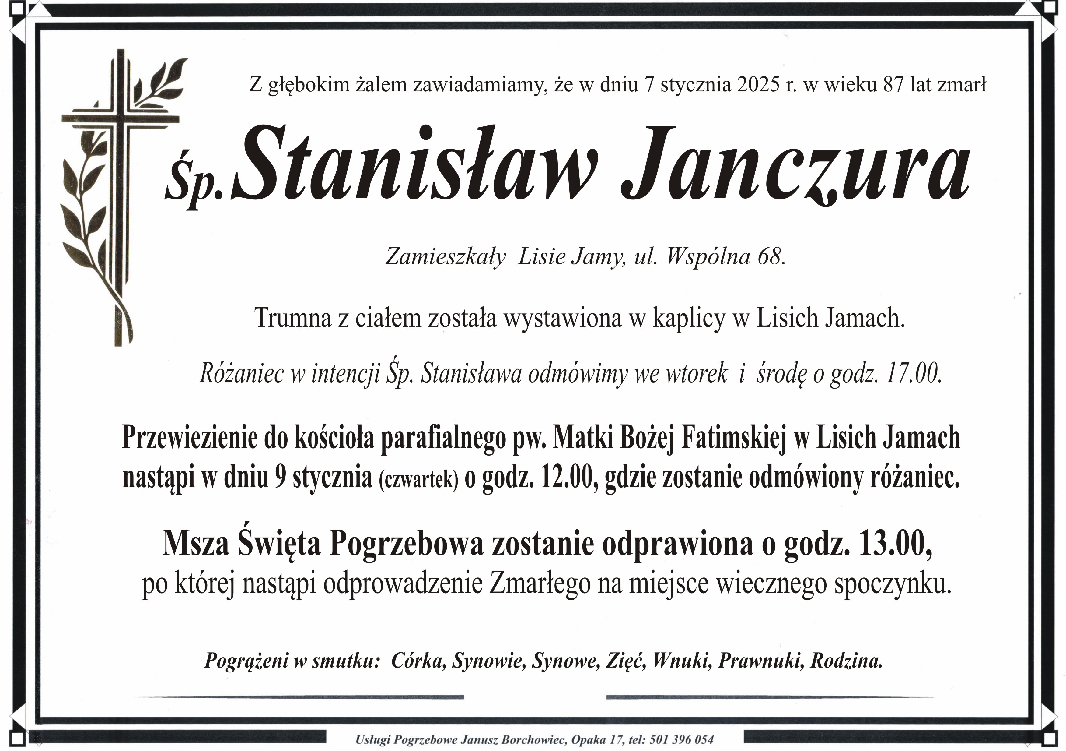 Zmarł Stanisław Janczura [87 lat]