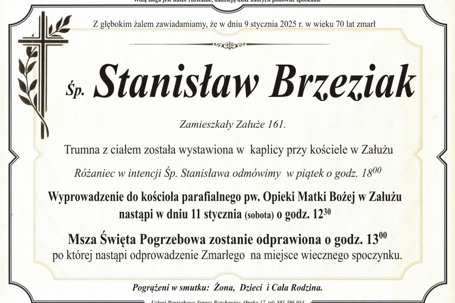 Zmarł Stanisław Brzeziak [70 lat]