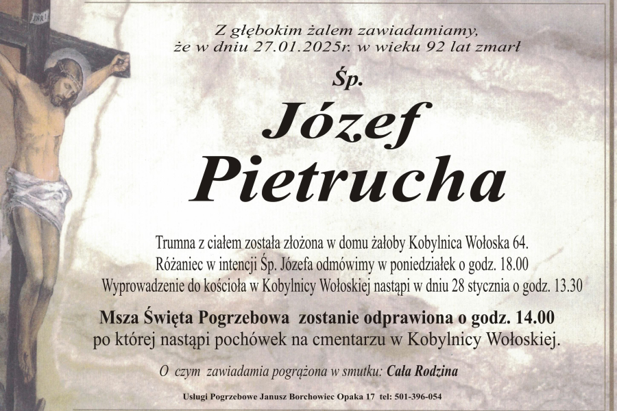 Zmarł Józef Pietrucha [92 lata]