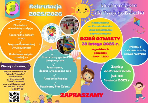 Miejskie Przedszkole Nr 3 „Wesoła Trójeczka”  w Lubaczowie - idealne miejsce dla Twojego dziecka!