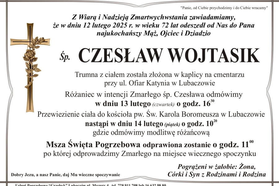 Zmarł Czesław Wojtasik [72 lata]