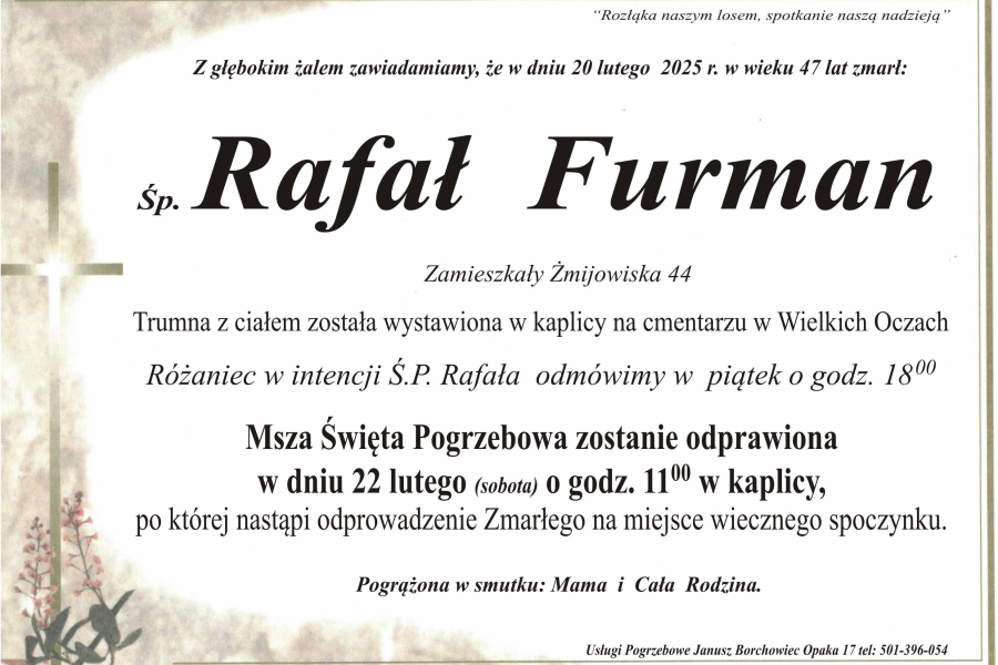 Zmarł Rafał Furman [47 lat]