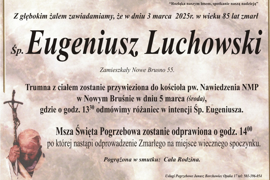 Zmarł Eugeniusz Luchowski [85 lat]
