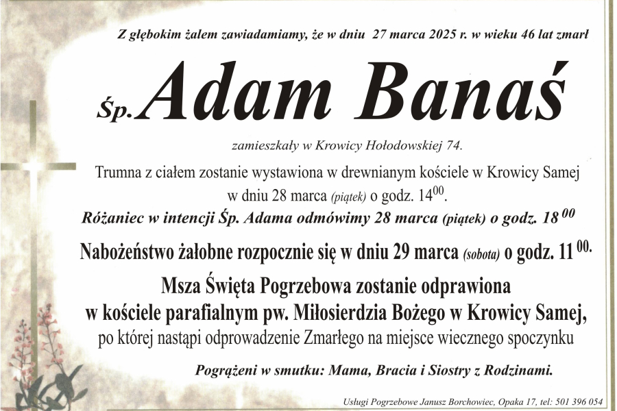 Zmarł Adam Banaś [46 lat]