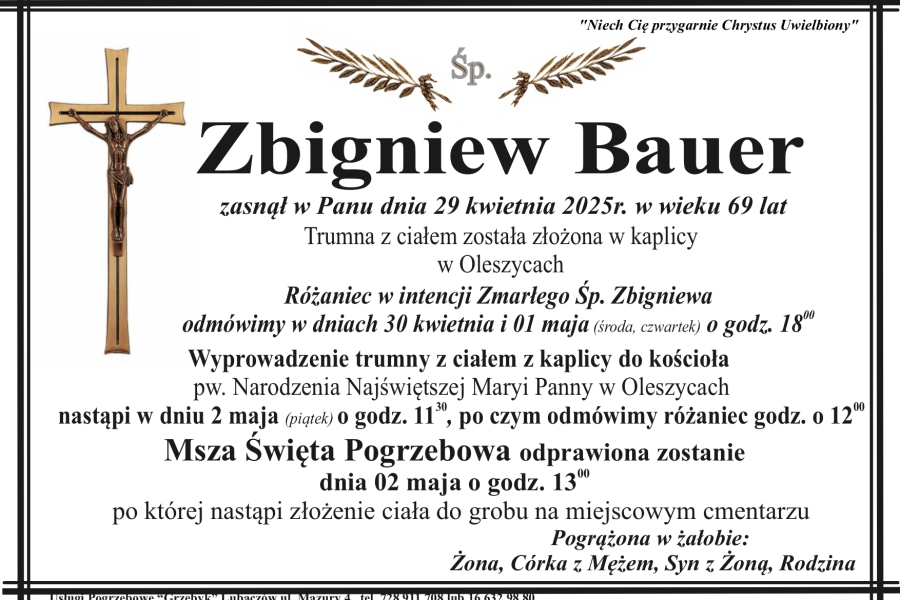 Zmarł Zbigniew Bauer [69 lat]