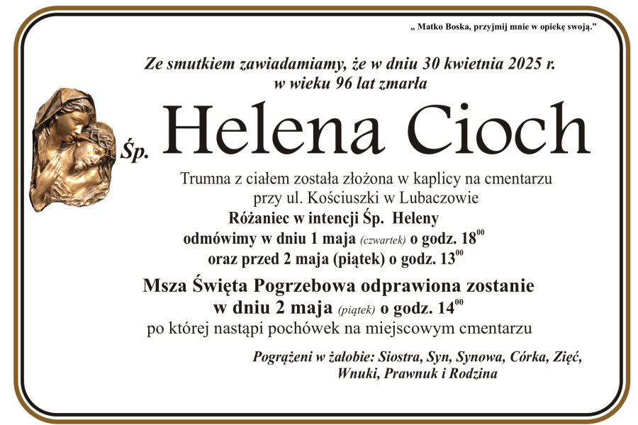 Zmarła Helena Cioch [96 lat]