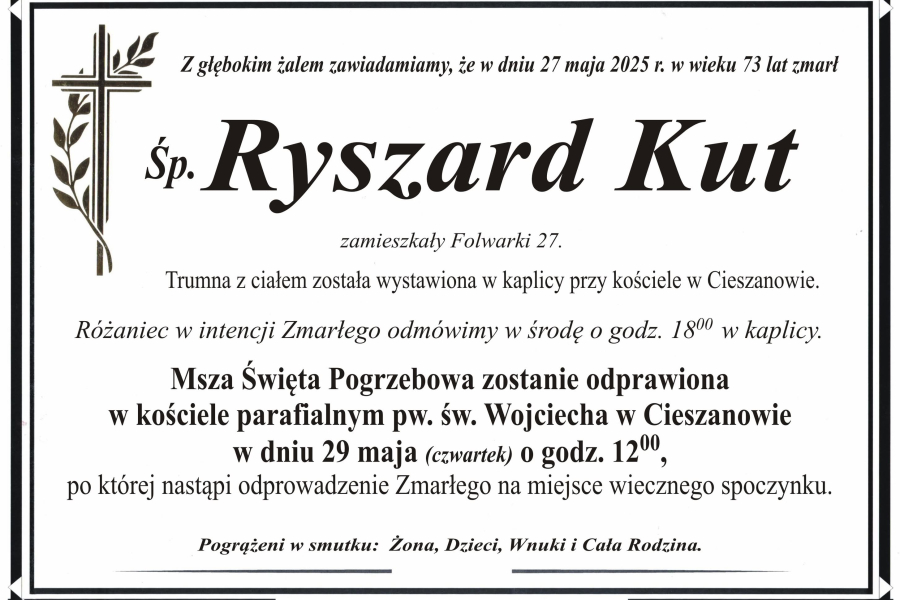 Zmarł Ryszard Kut [73 lata]