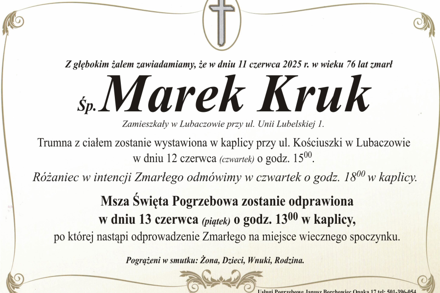 Zmarł Marek Kruk [76 lata]