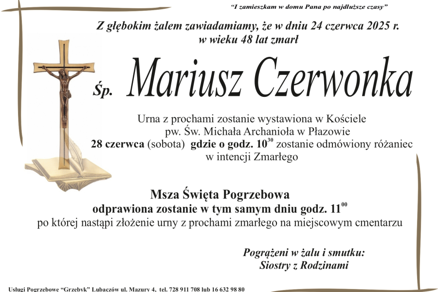 Zmarł Mariusz Czerwonka [48 lat]