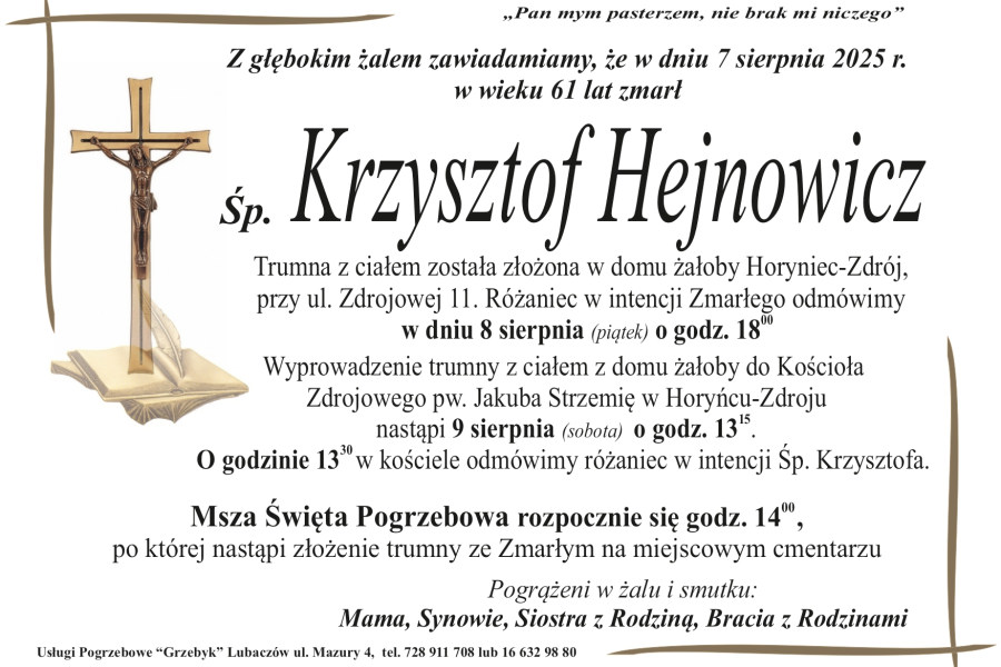 Zmarł Krzysztof Hejnowicz [61 lat]