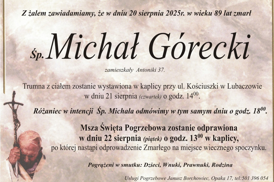 Zmarł Michał Górecki [89 lat]
