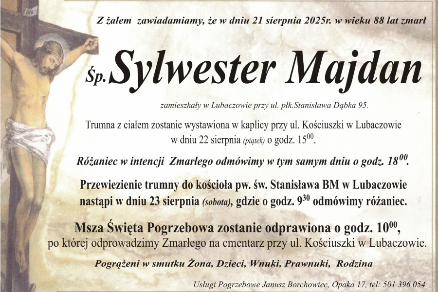 Zmarł Sylwester Majdan [88 lat]