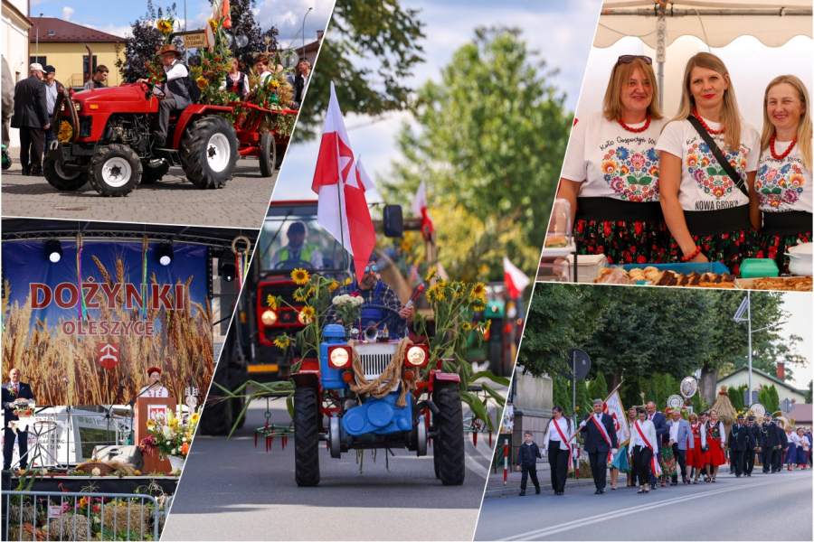 Tak wyglądały dożynki w Oleszycach. Zabytkowe traktory zrobiły furorę [ZOBACZ ZDJĘCIA]
