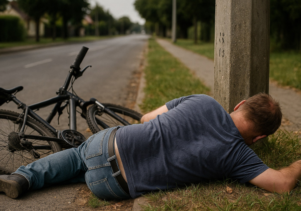 Horyniec-Zdrój: pijany rowerzysta uderzył w słup, miał ponad 2 promile