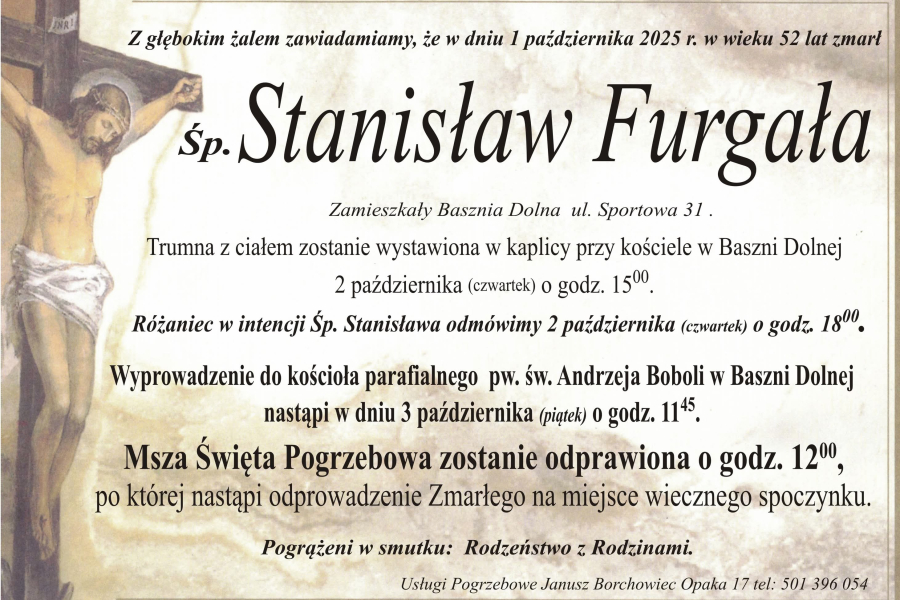 Zmarł Stanisław Furgała [52 lata]