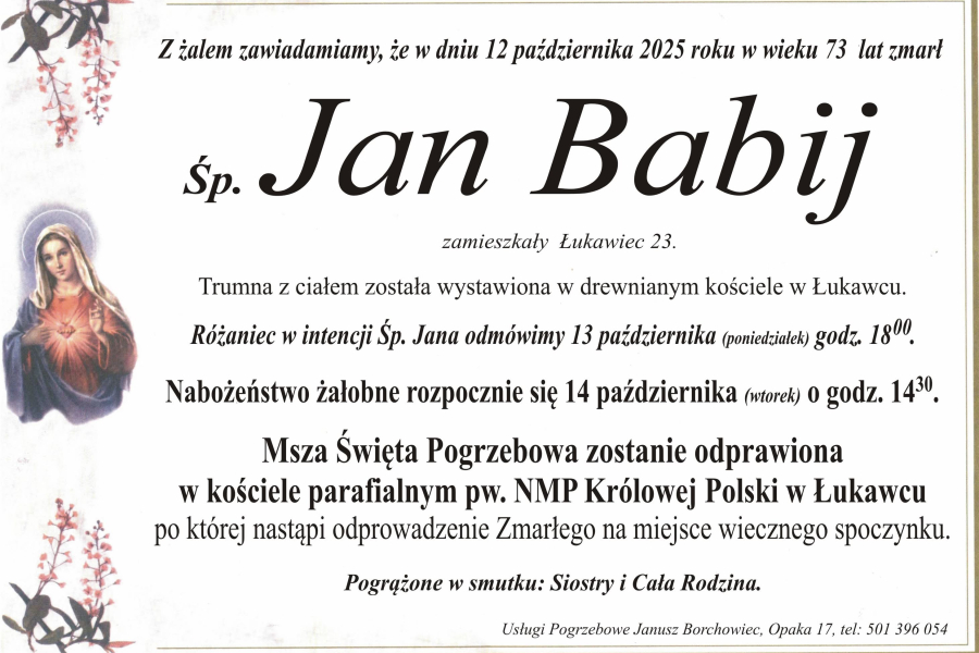 Zmarł Jan Babij [73 lata]