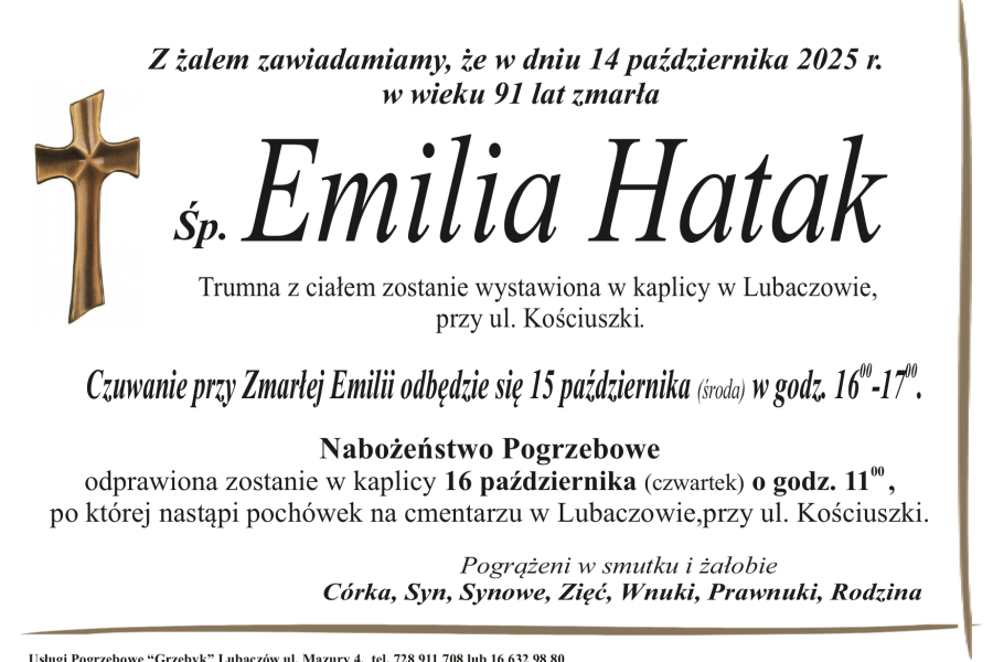 Zmarła Emilia Hatak [91 lat]