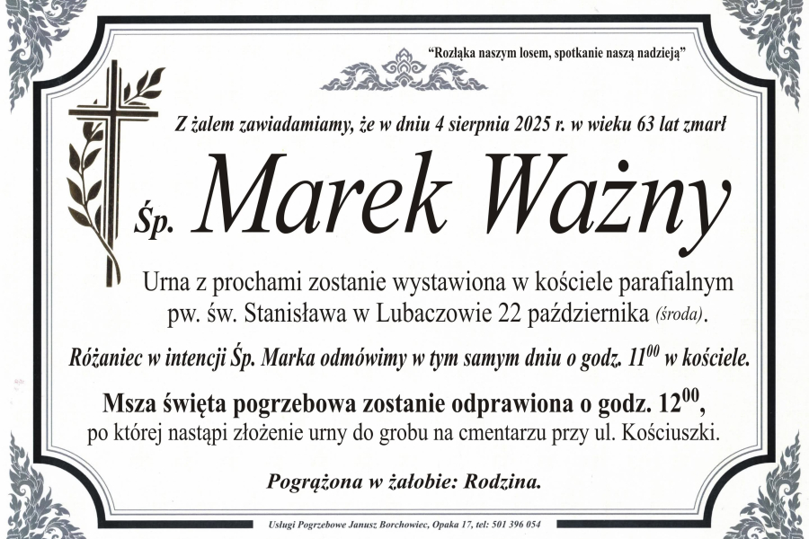 Zmarł Marek Ważny [63 lata]