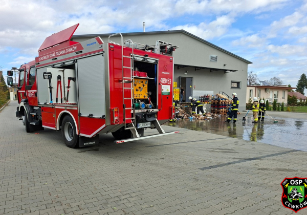 Pożar makulatury przy sklepie w Starym Dzikowie. Na miejsce wysłano trzy zastępy straży
