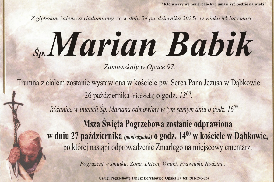 Zmarł Marian Babik [85 lat]