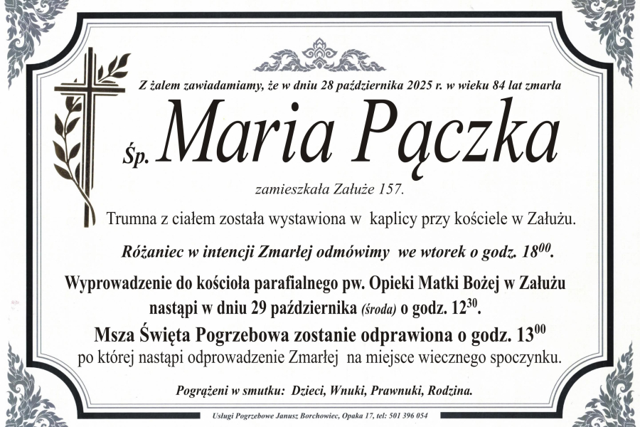 Zmarła Maria Pączka [84 lata]