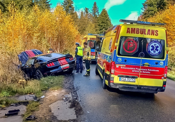 Poważny wypadek w Bieszczadach. Mieszkaniec powiatu lubaczowskiego zabrany przez LPR