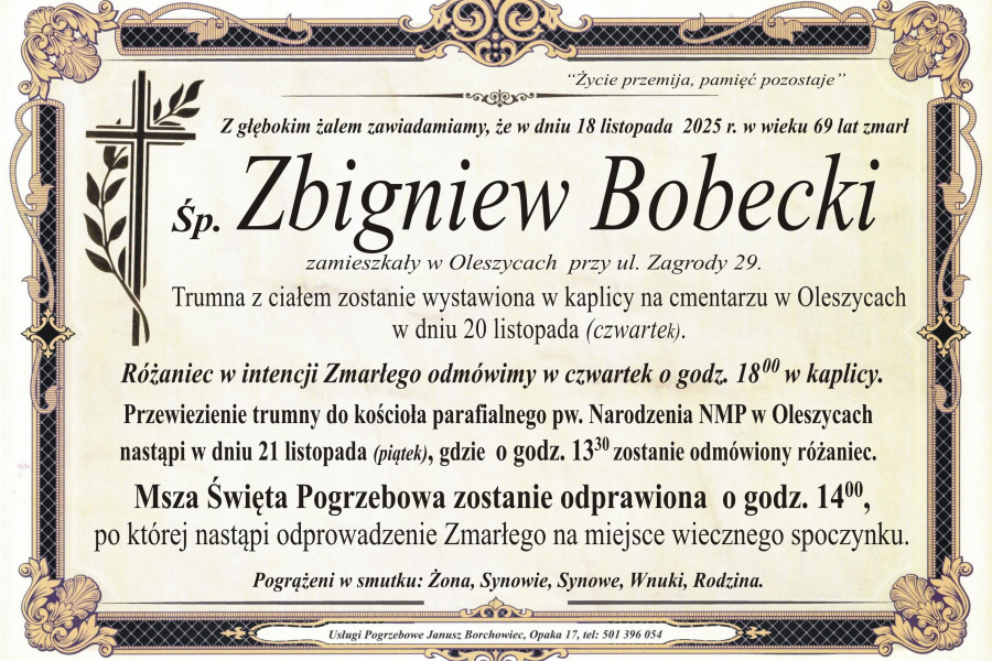 Zmarł Zbigniew Bobecki [69 lat]