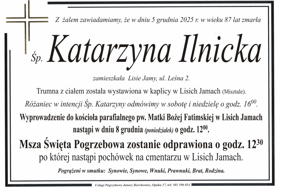 Zmarła Katarzyna Ilnicka [87 lat]