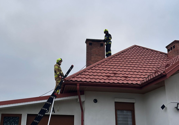 Interwencja strażaków w Jędrzejówce. Zapaliła się sadza w kominie