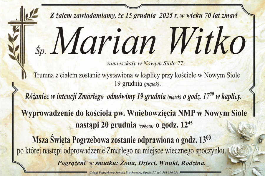 Zmarł Marian Witko [70 lat]