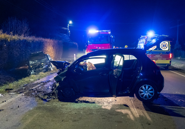 Czołowe zderzenie w Zalesiu. Na miejscu śmigłowiec LPR, droga zablokowana [ZDJĘCIA]