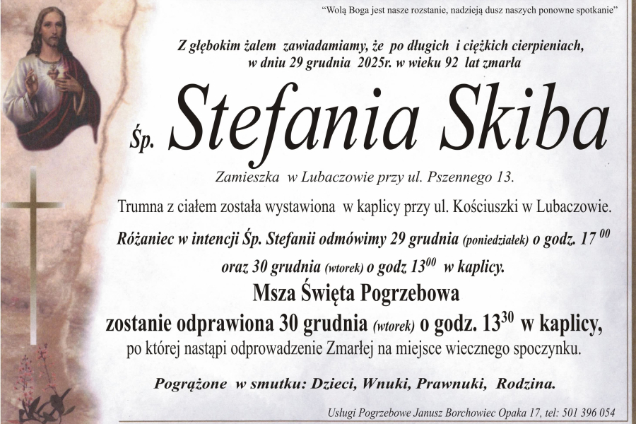 Zmarła Stefania Skiba [92 lata]