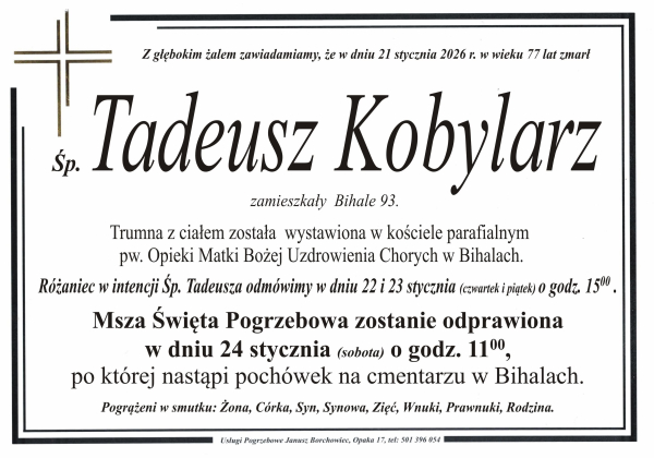 Zmarł Tadeusz Kobylarz [77 lat]