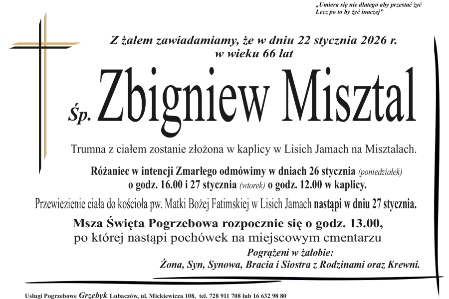 Zmarł Zbigniew Misztal [66 lat]