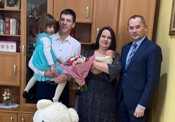 Wójt powitał Michałka - pierwszego mieszkańca gminy Lubaczów urodzonego 2026 roku