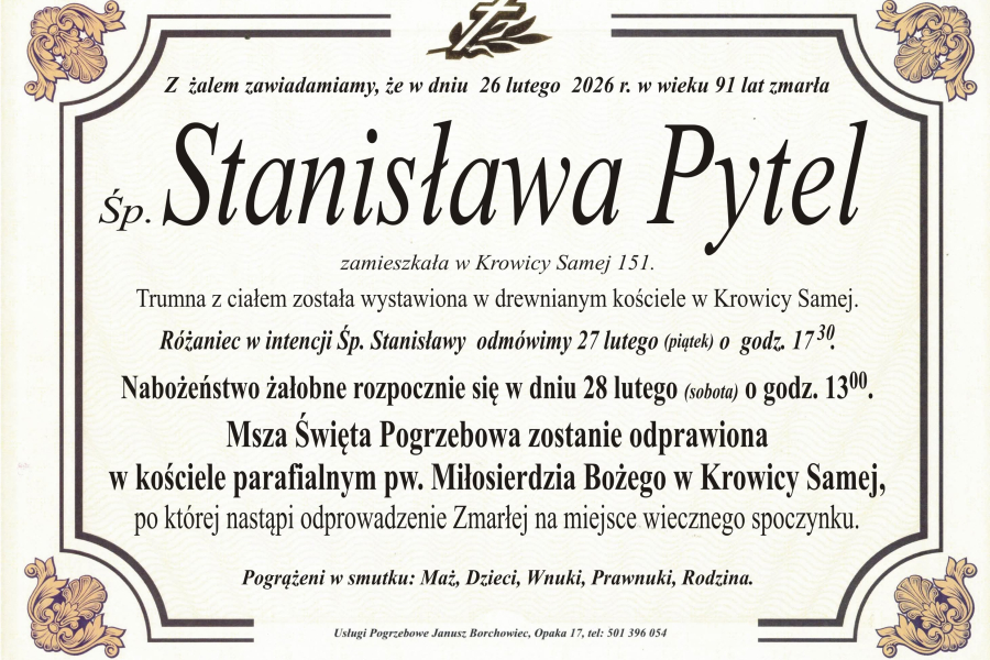 Zmarła Stanisława Pytel [91 lat]