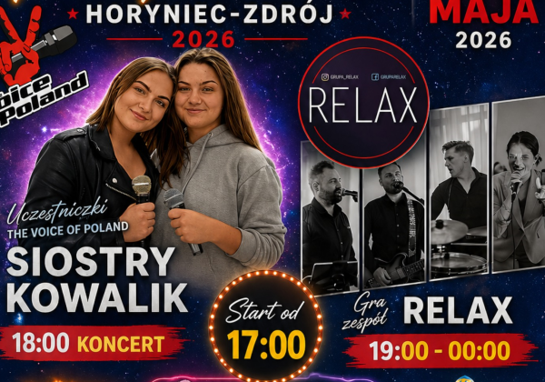 Majówka w Horyńcu-Zdroju z muzyką na żywo. Wystąpią Siostry Kowalik i zespół Relax
