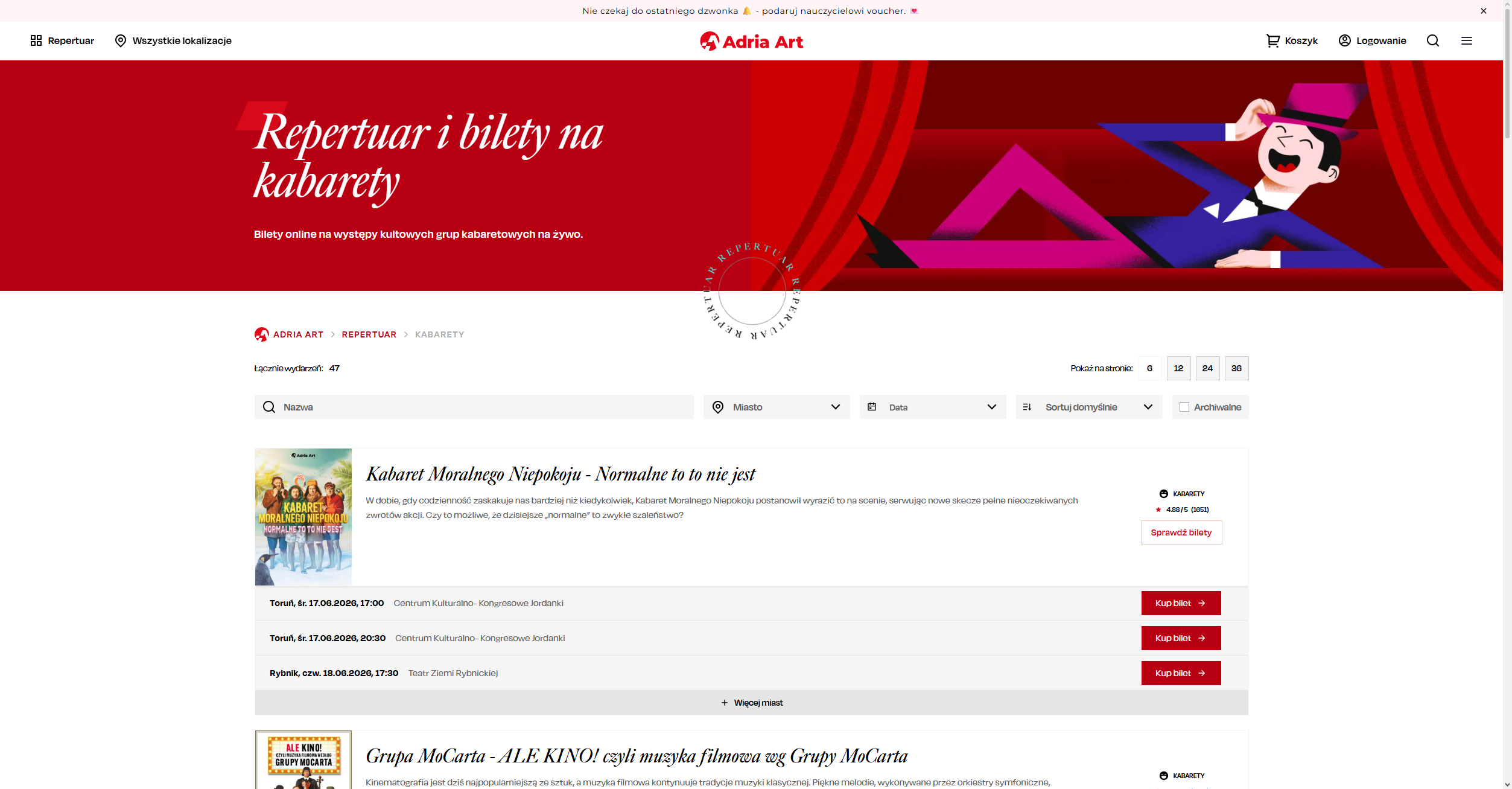 Bilety na kabarety - Adria Art