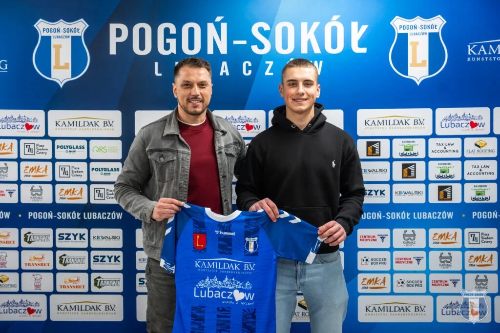 Prezes drużyny z Lubaczowa Grzegorz Wróbel oraz Igor Matoga