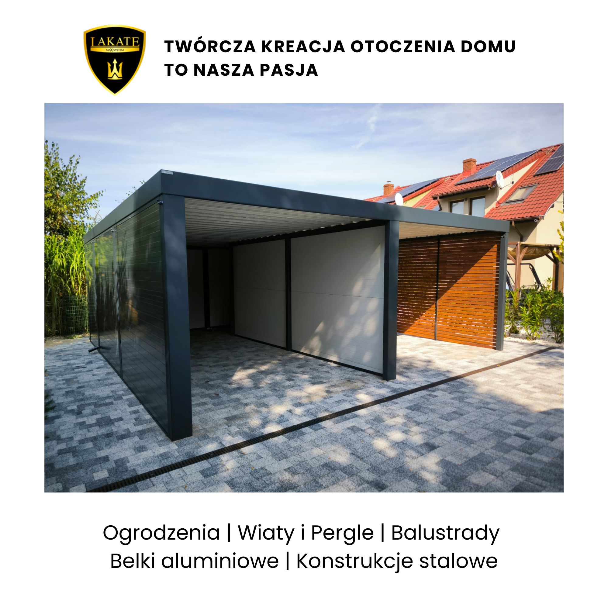 dwustanowiskowa wiata samochodowa lakate.pl