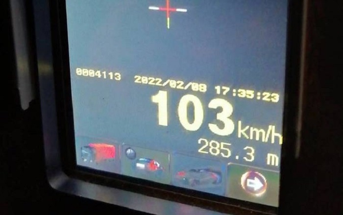 Obywatel Ukrainy jechał 103 km/h w terenie zabudowanym fot. KPP Lubaczów