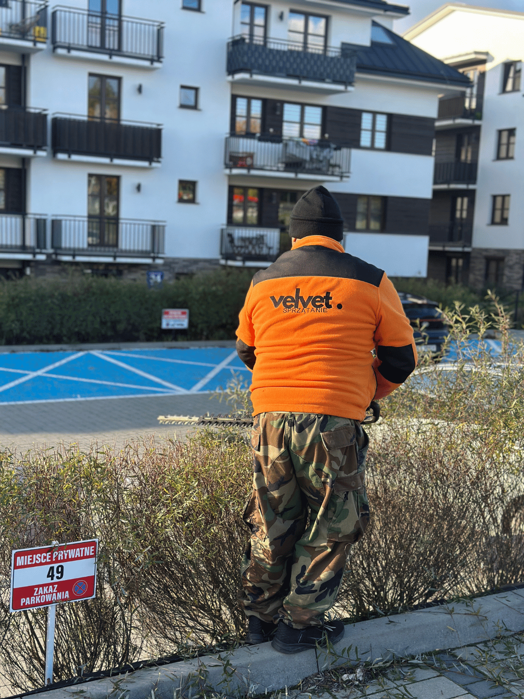 	Przycinanie żywopłotu na terenie wspólnoty mieszkaniowej w Lublinie